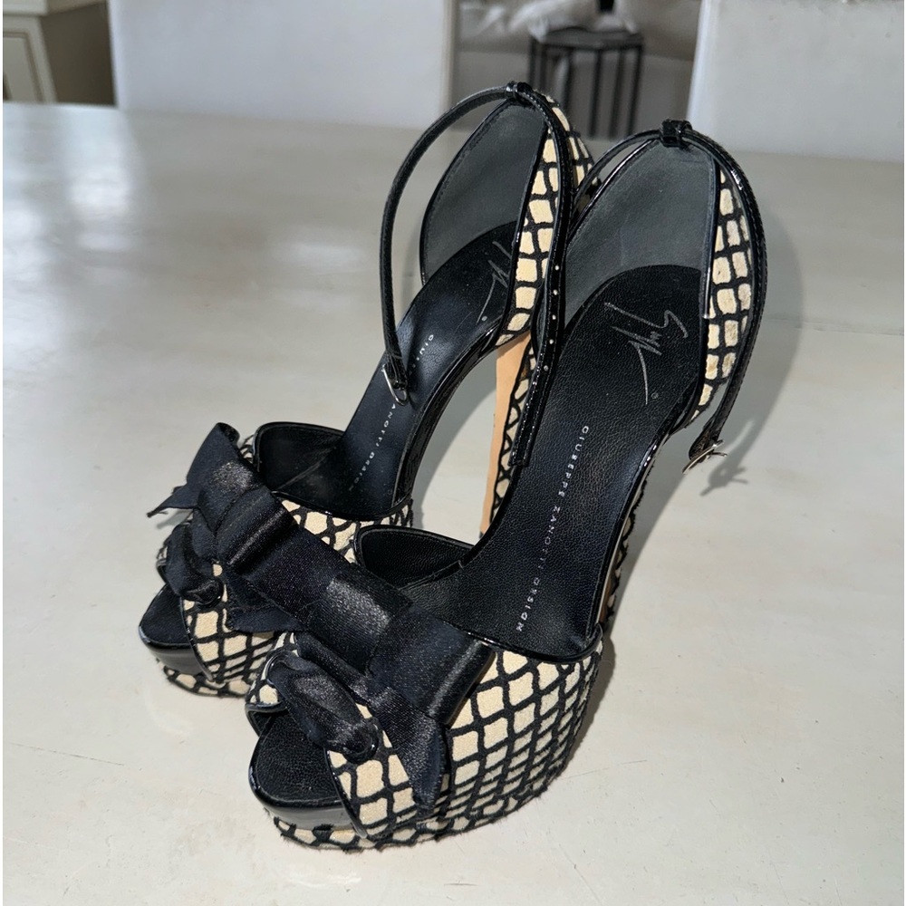 GIUSEPPE ZANOTTI Platform Sharon Ribbon Sandal Heel | 6/36
